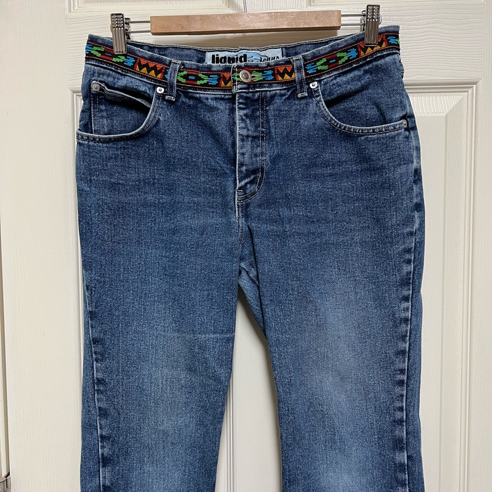 Vintage Liquid X  Blue Jeans With A Colorful Native American Accent at Beltline